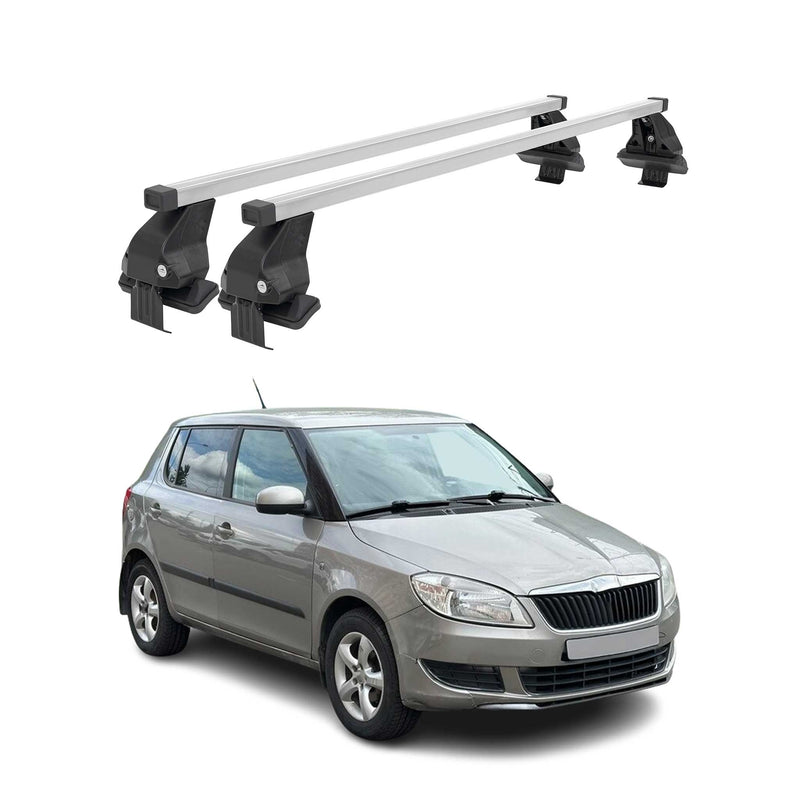 Barres de toit transversales pour Skoda Fabia II 2007-2014 Acier Gris