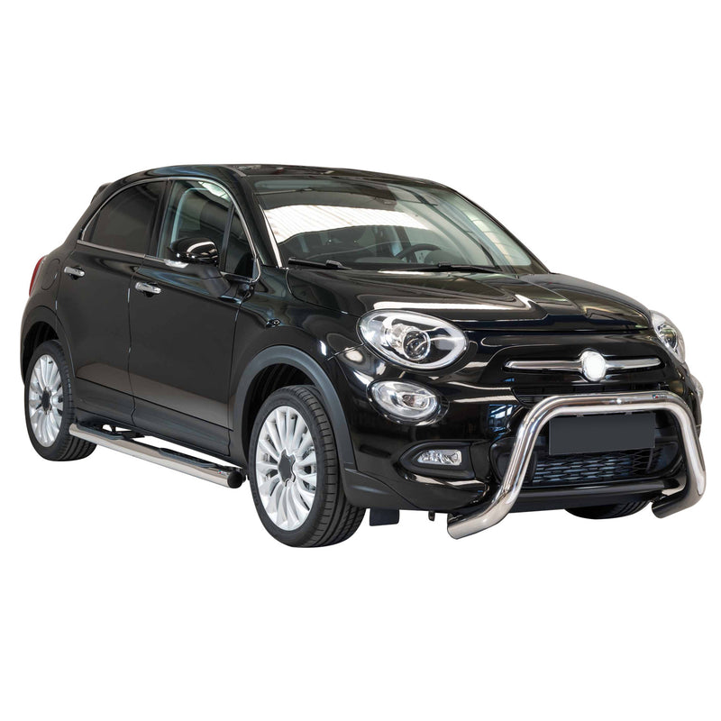 Pare-buffle Avant pour Fiat 500X 2014-2018 76 mm en Acier Gris