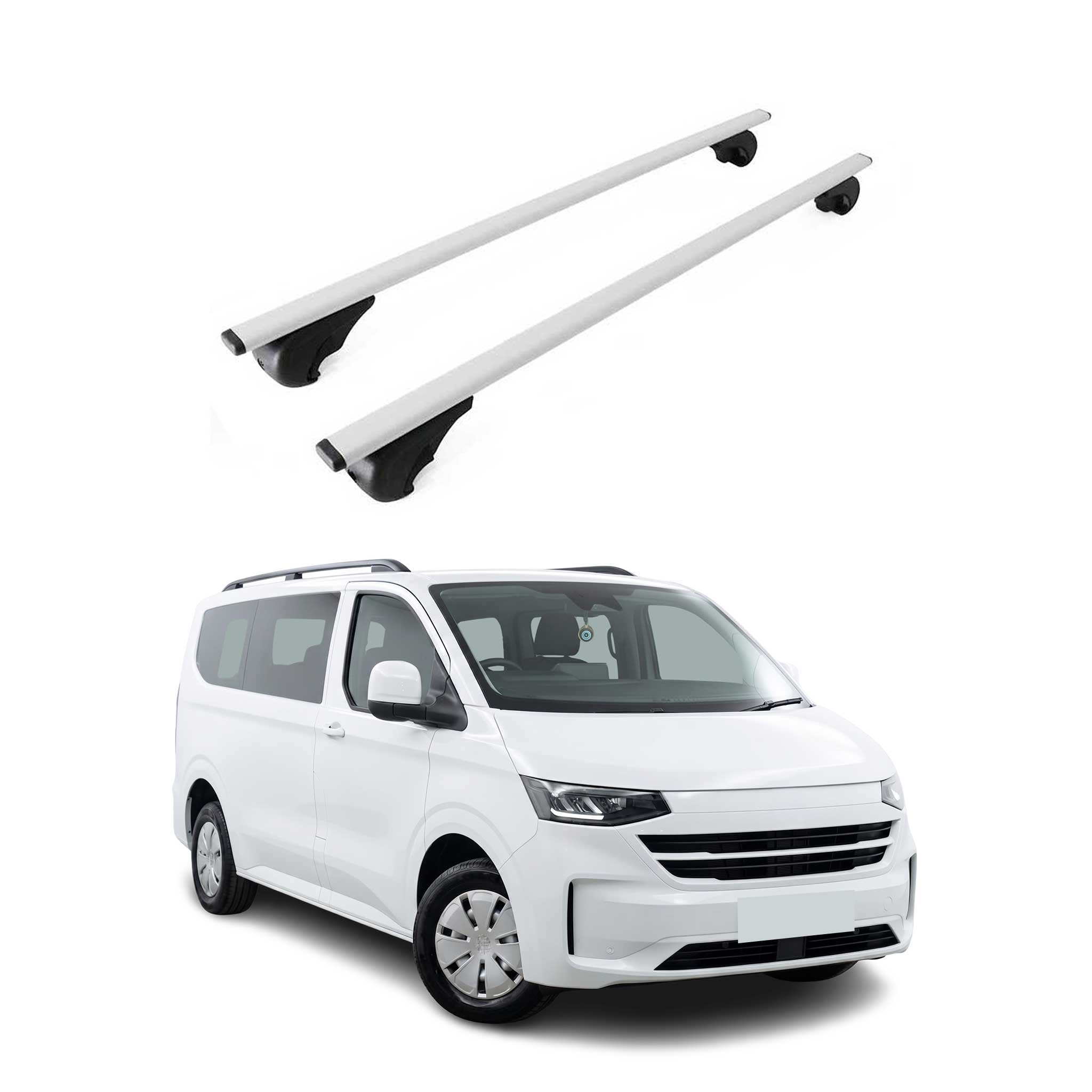 Barres de toit Transversales pour VW Transporter T7 2024-2026 Fer Gris 2Pcs
