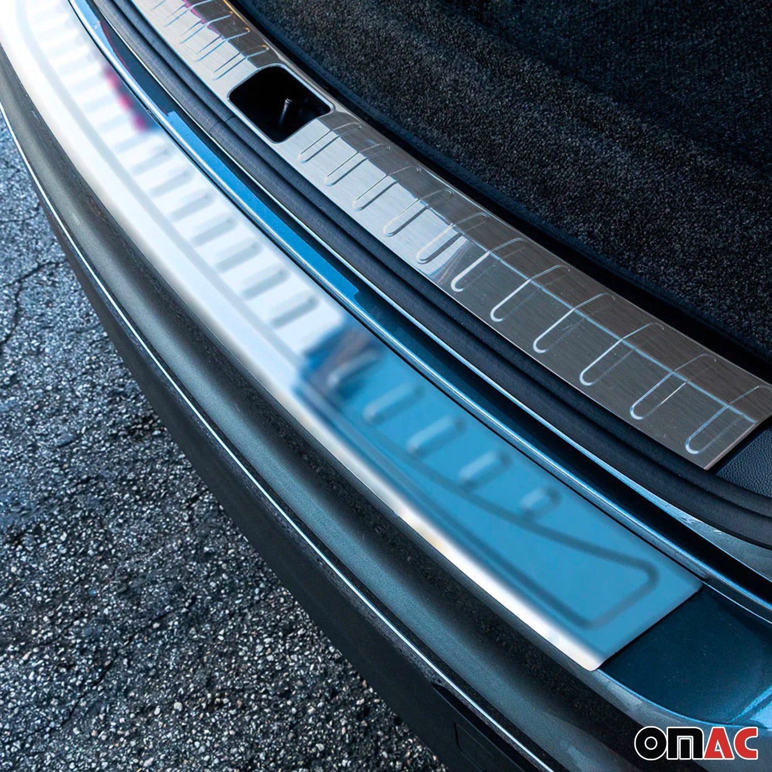 Protection Seuil de Coffre Pour VW Tiguan Allspace 2016-2024 Acier Inoxy Brossé