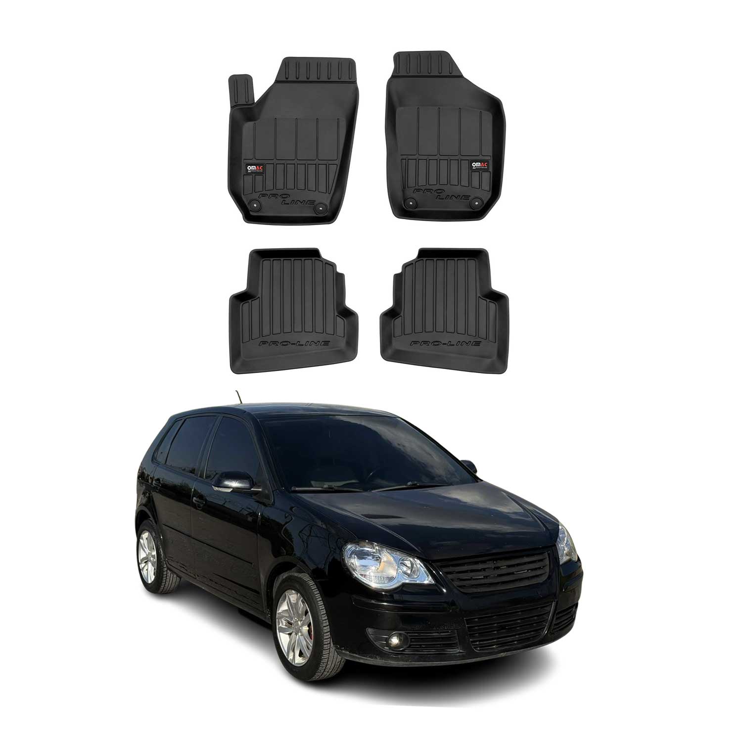 Tapis de Sol pour VW Polo 2001-2009 TPE Noir