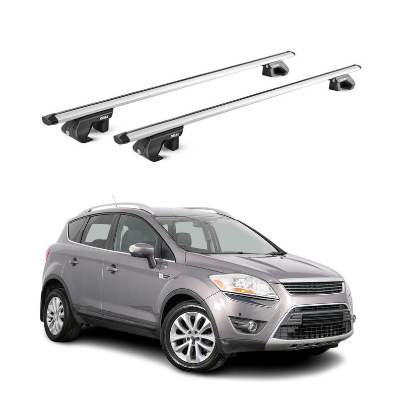 Barres de toit transversales ABE pour Ford Kuga 2008-2020 5 P Alu Gris 2x