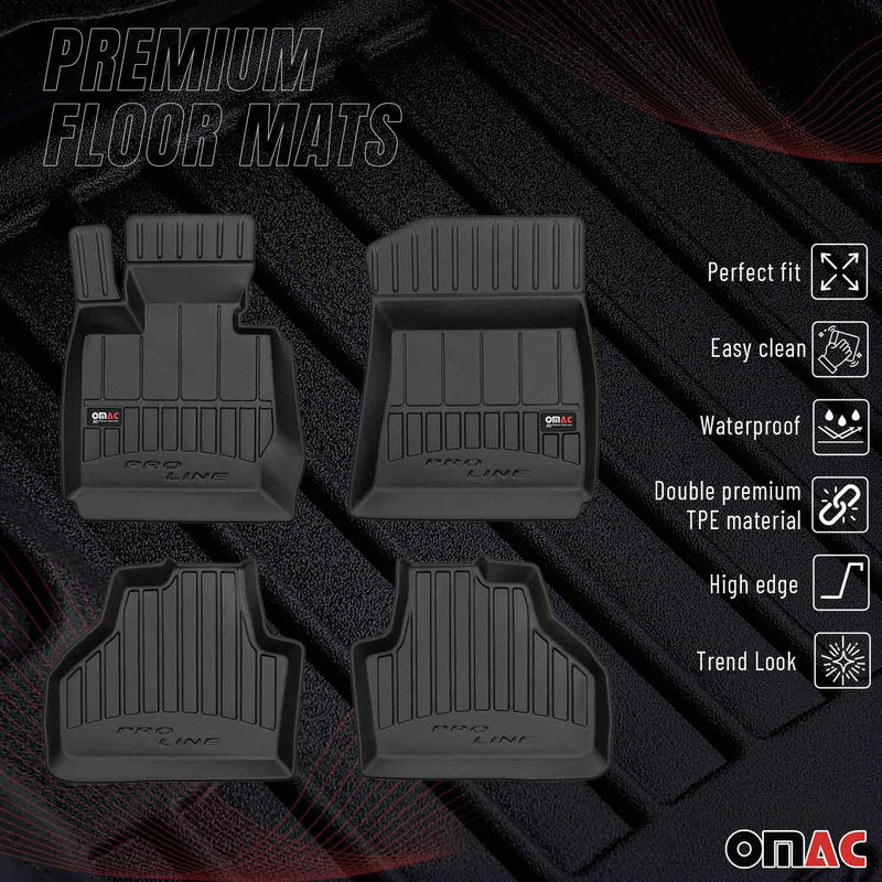 OMAC Tapis de sol caoutchouc pour BMW X3 F25 2010-2017 Noir Premium