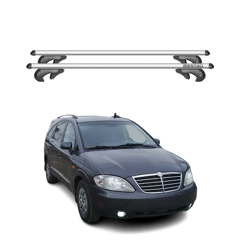 Barres de toit transversales pour Ssangyong Rodius 2004-2013 90kg Alu Gris