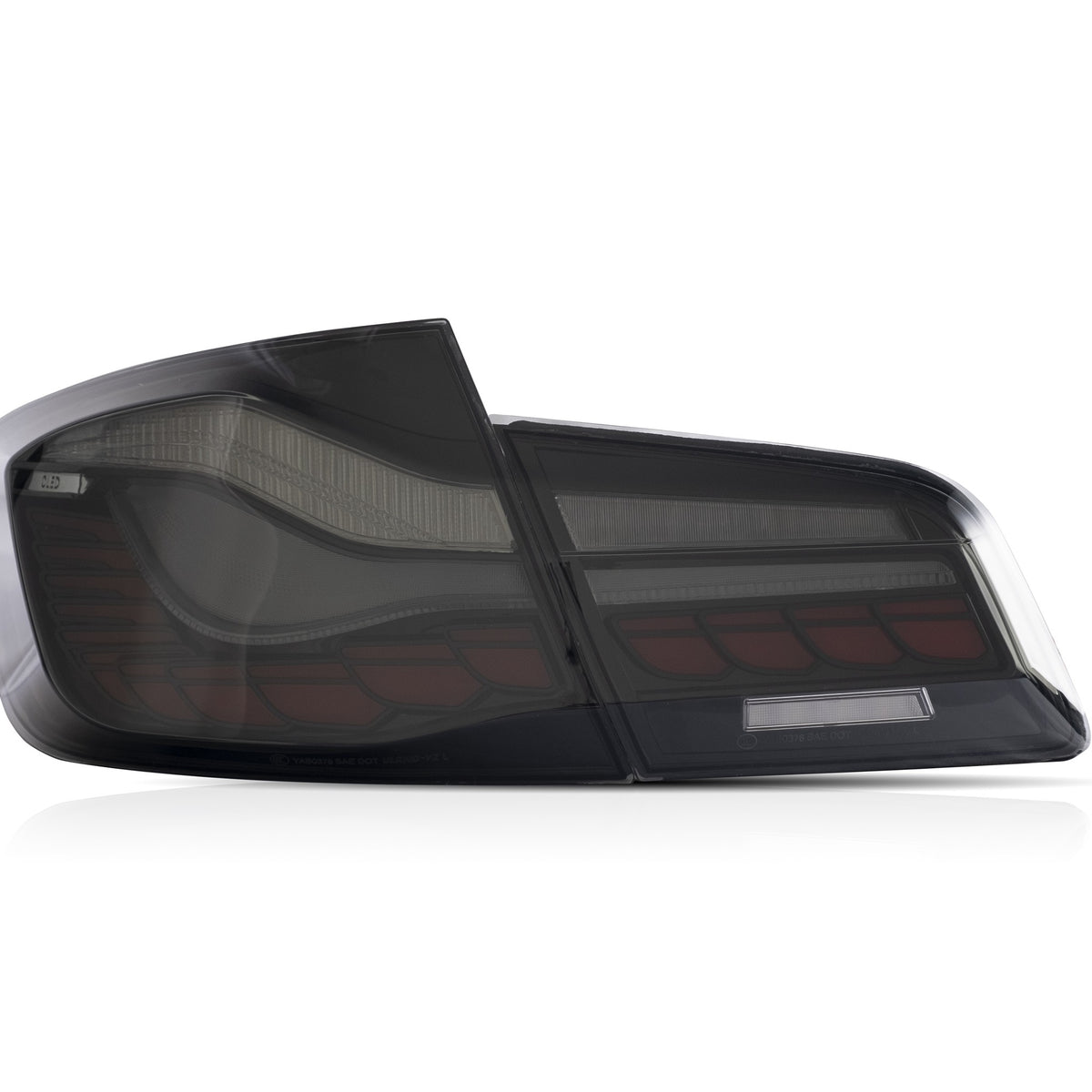 JOM OLED/LED Feux Arrière pour BMW F10 Berline 2010-2017 Rouge Foncé Fumé