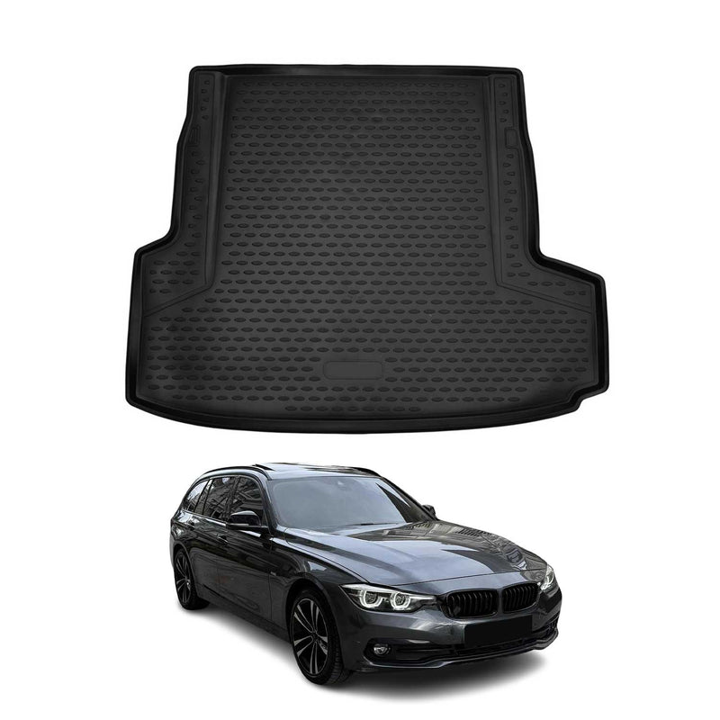 OMAC Tapis de coffre pour BMW Série 3 F31 Break 2011-2019 caoutchouc TPE Noir