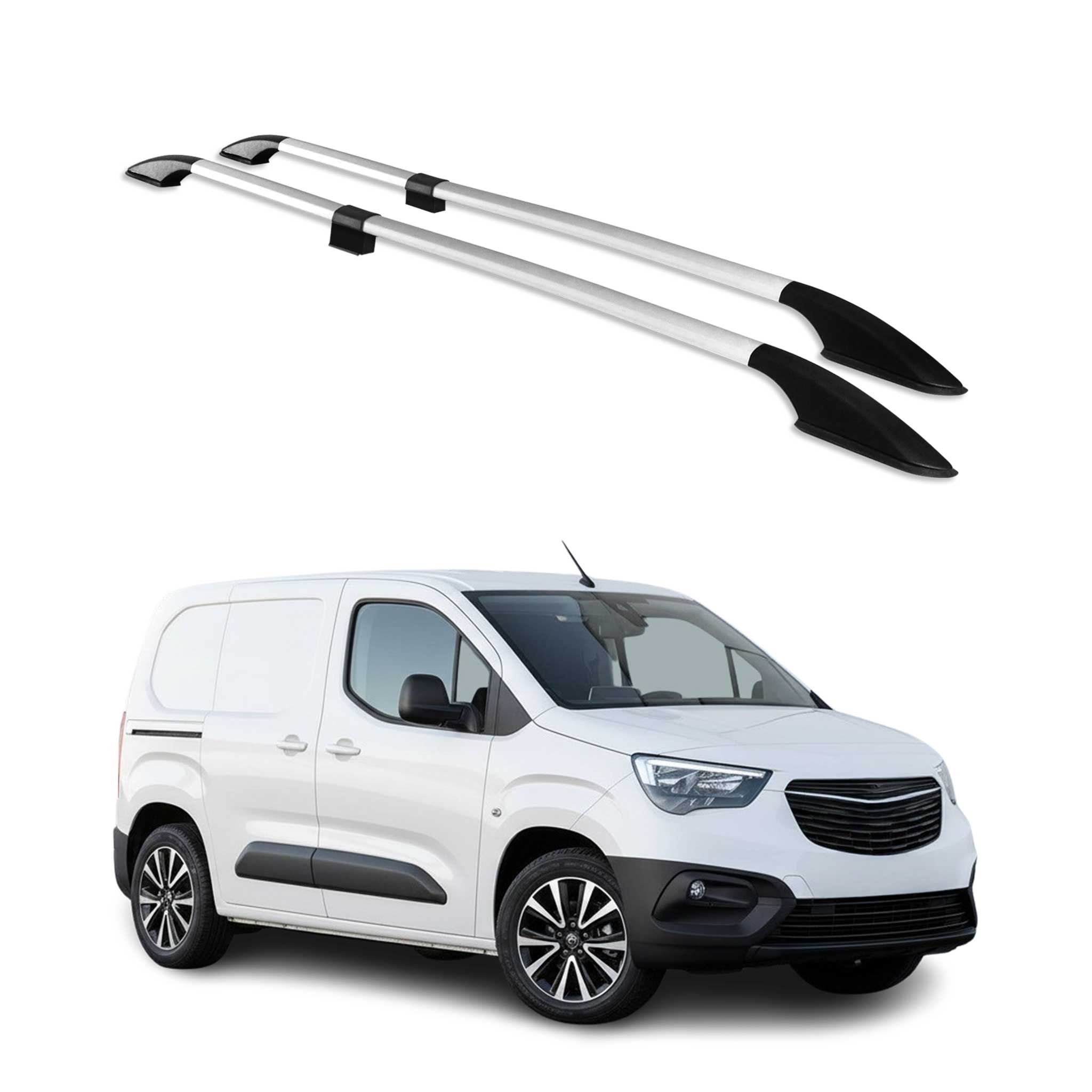 Barres de toit longitudinales pour Opel Combo E 2019-2026 L1 Alu Gris