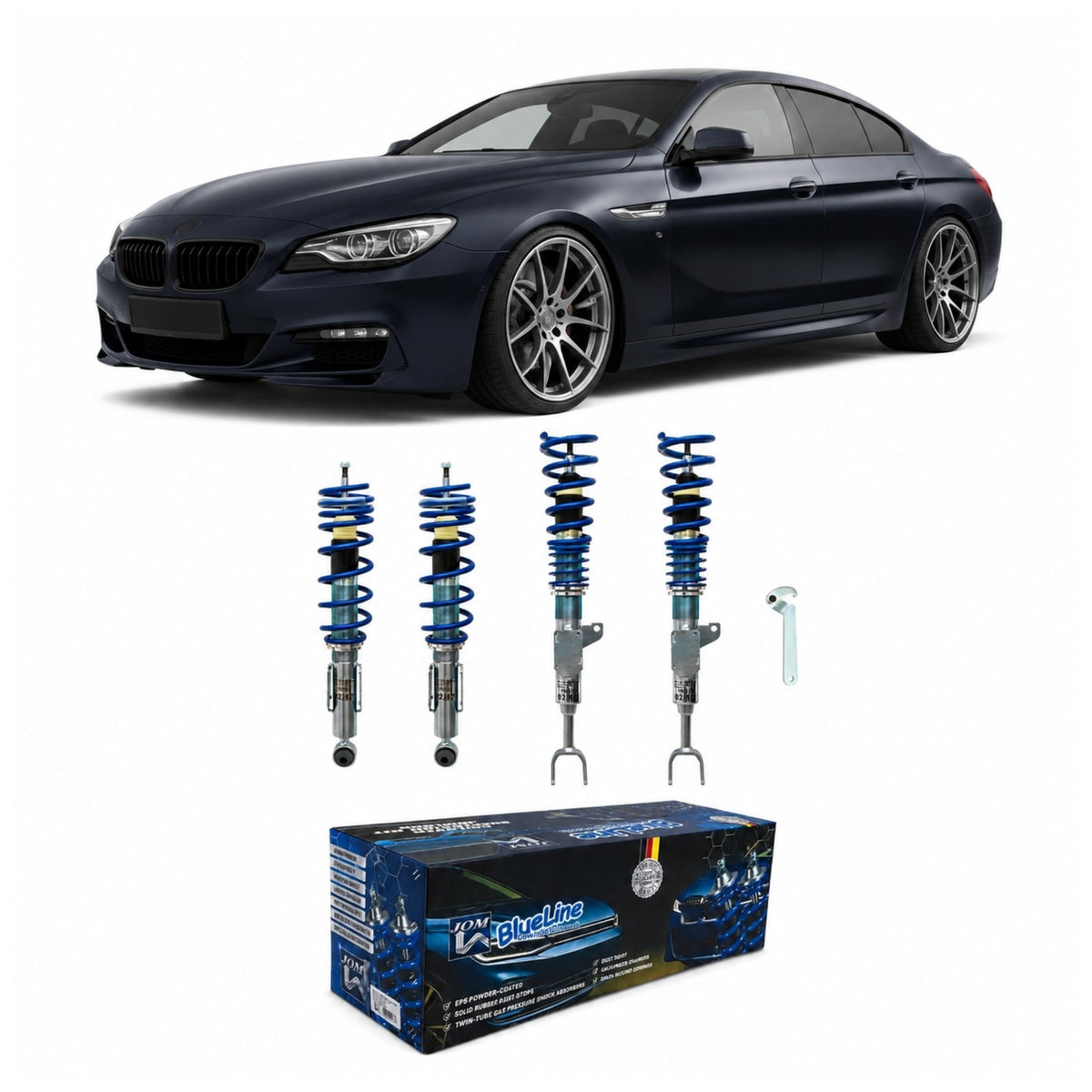 JOM BlueLine Combinés Filetés pour BMW Série 6 Gran Coupé et Berline F06/6C à partir de 05/2012-