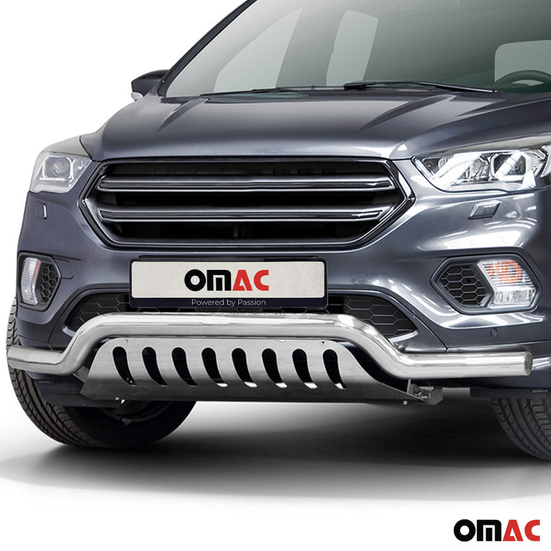 Pare-Buffle Avant Pour Ford Kuga 2017-2020 en Acier Inoxy Argent