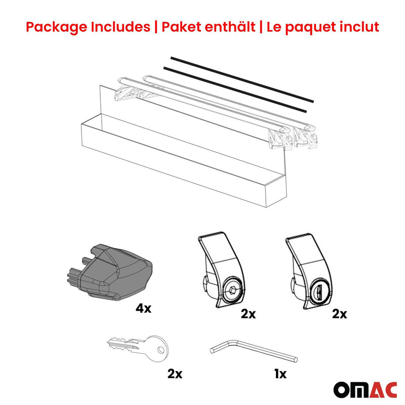 Barres de toit transversales TÜV pour Ford C-Max 7 2010-2019 5 P Alu Gris 2x