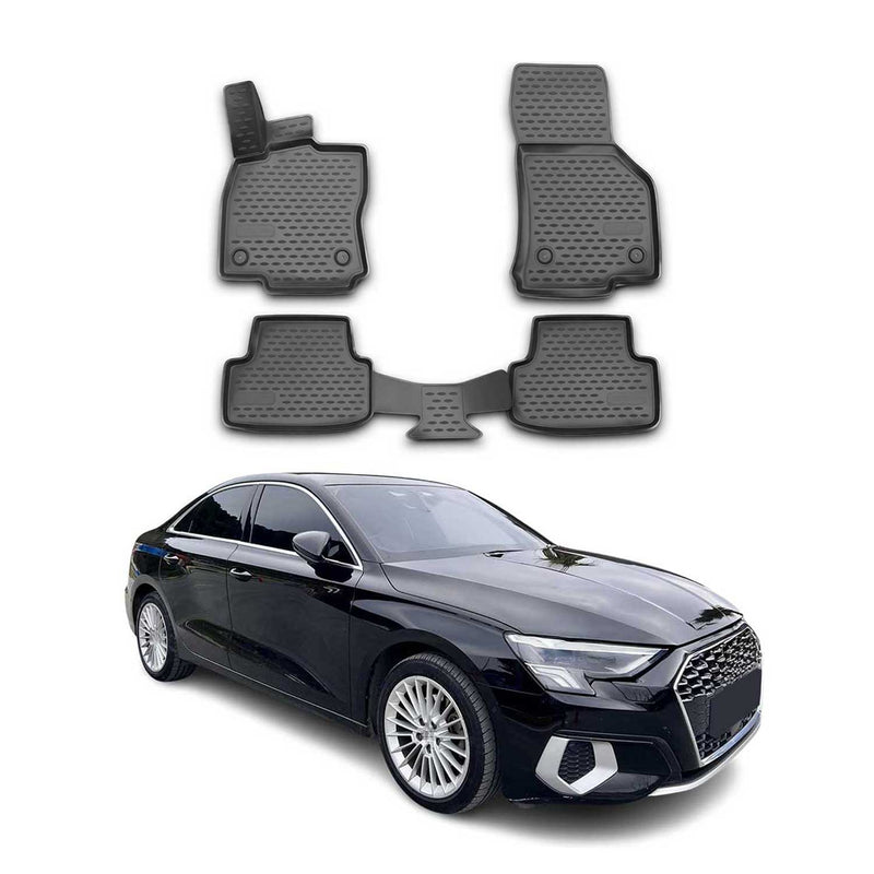 Tapis de Sol pour Audi A3 2021-2023 Caoutchouc TPE Noir 4x