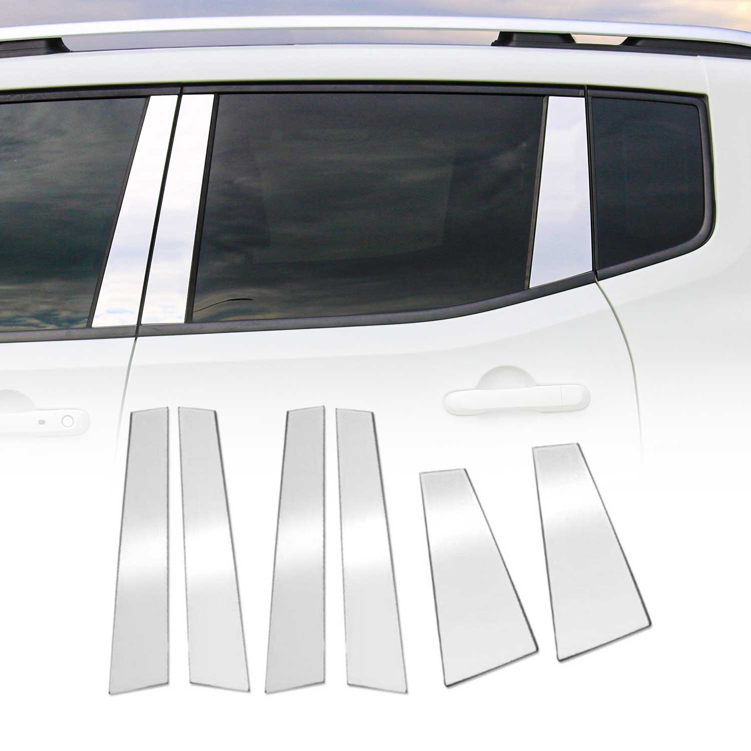 Couverture Garniture de pilier B pour Jeep Compass 2017-2025 en acier inox 6Pcs