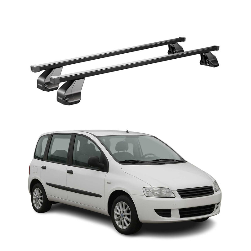 Barres de toit transversales pour Fiat Multipla 2004-2010 Facelift Acier Noir 2x