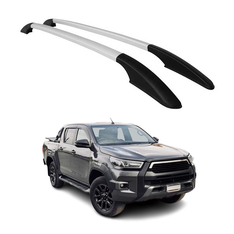 Barres de toit longitudinales pour Toyota Hilux 2015-2020 en Alu gris
