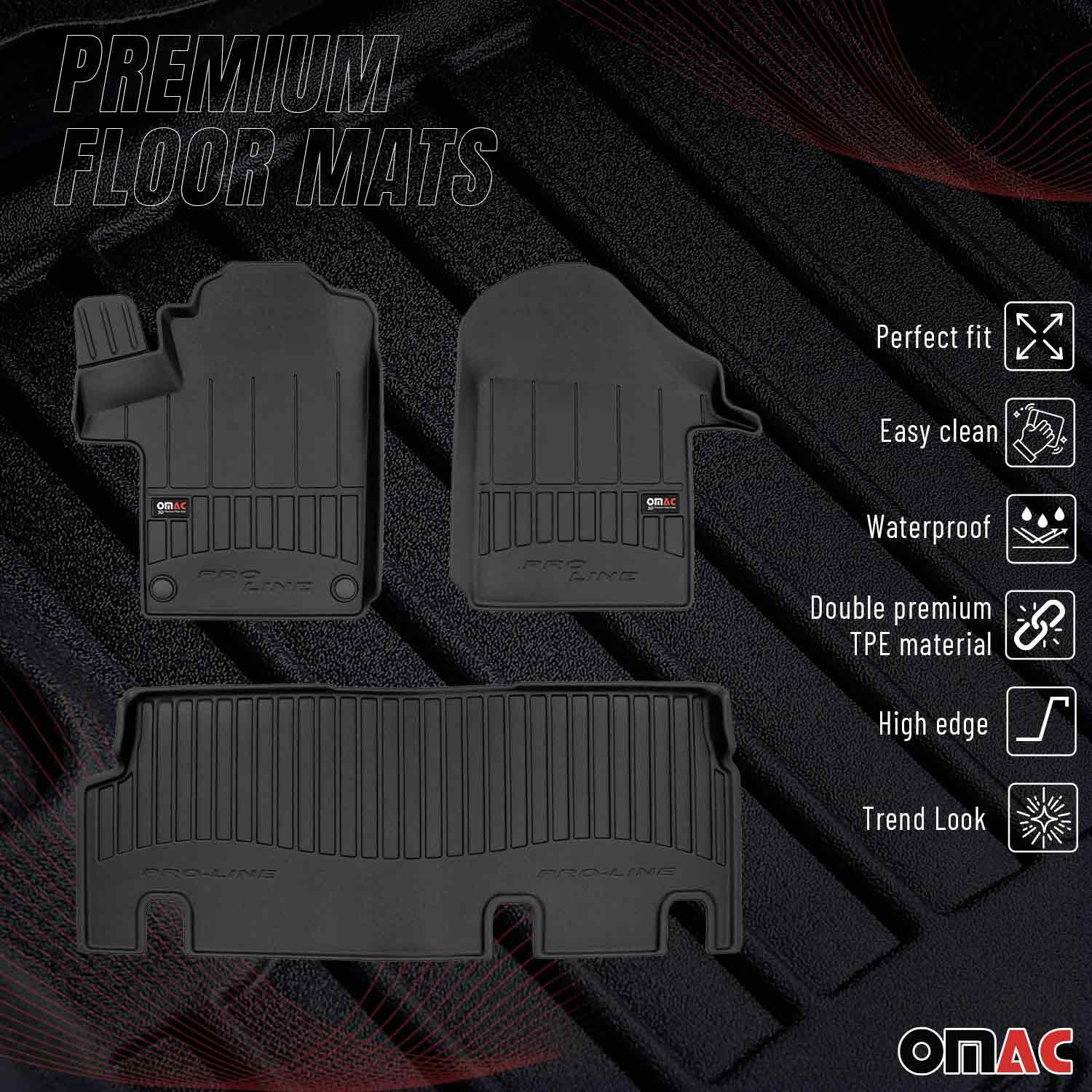 OMAC Tapis de sol en caoutchouc pour Mercedes Vito W447 2014-2026 Noir Premium