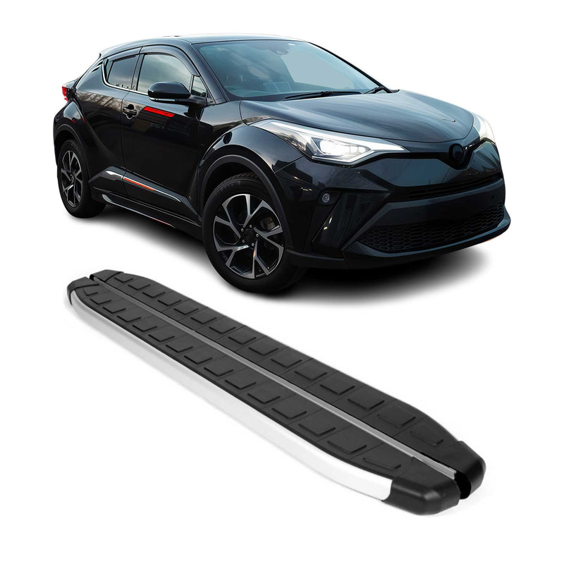 Marchepieds Latéraux pour Toyota C-HR 2016-2024 Aluminium Noir Gris 2Pcs