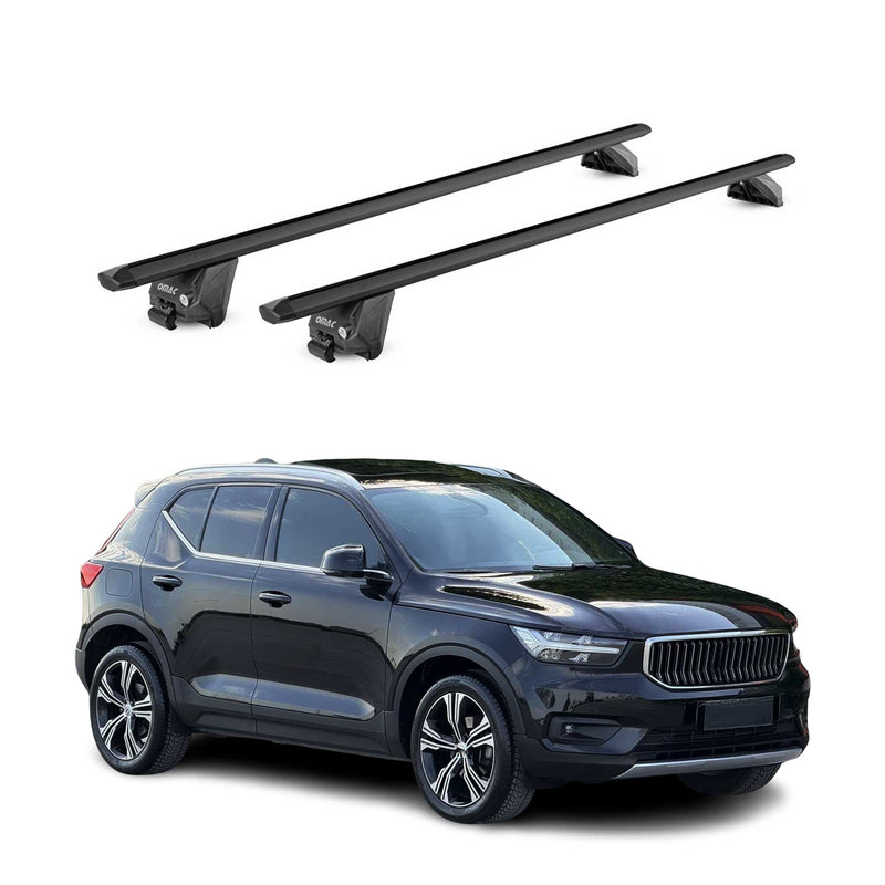 Barres de toit transversales pour Volvo XC40 2018-2025 Alu Noir 2 pièces ABE