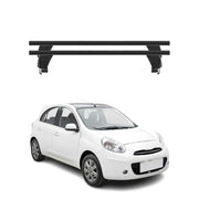 Menabo Barres de toit Transversales pour Nissan Micra 2010-2017 Noir ABE 2x