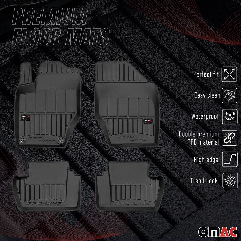 OMAC Tapis de sol en caoutchouc pour Citroen DS4 2011-2015 Noir Premium