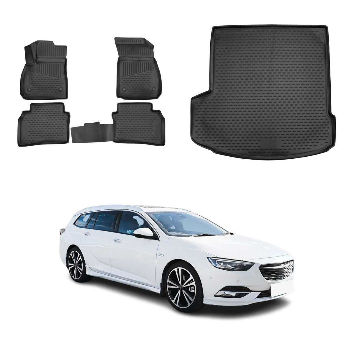 OMAC Kit Tapis de Sol et Coffre pour Opel Insignia B Break 2017-2022