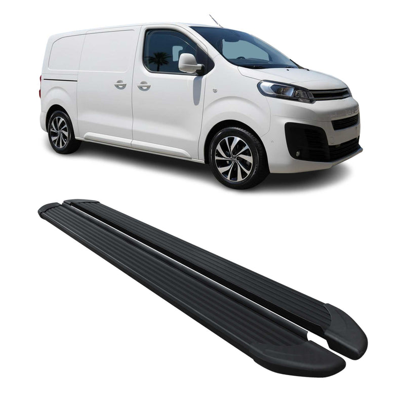Marchepieds Latéraux pour Citroen Jumpy 2016-2025 Noir Aluminium L1 Court 2Pcs