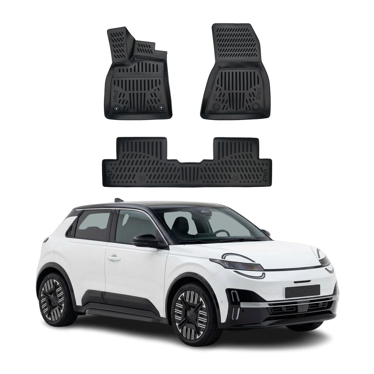 Tapis de sol pour Nissan Micra 2025-2027 Noir 3D en Caoutchouc TPE 4Pcs