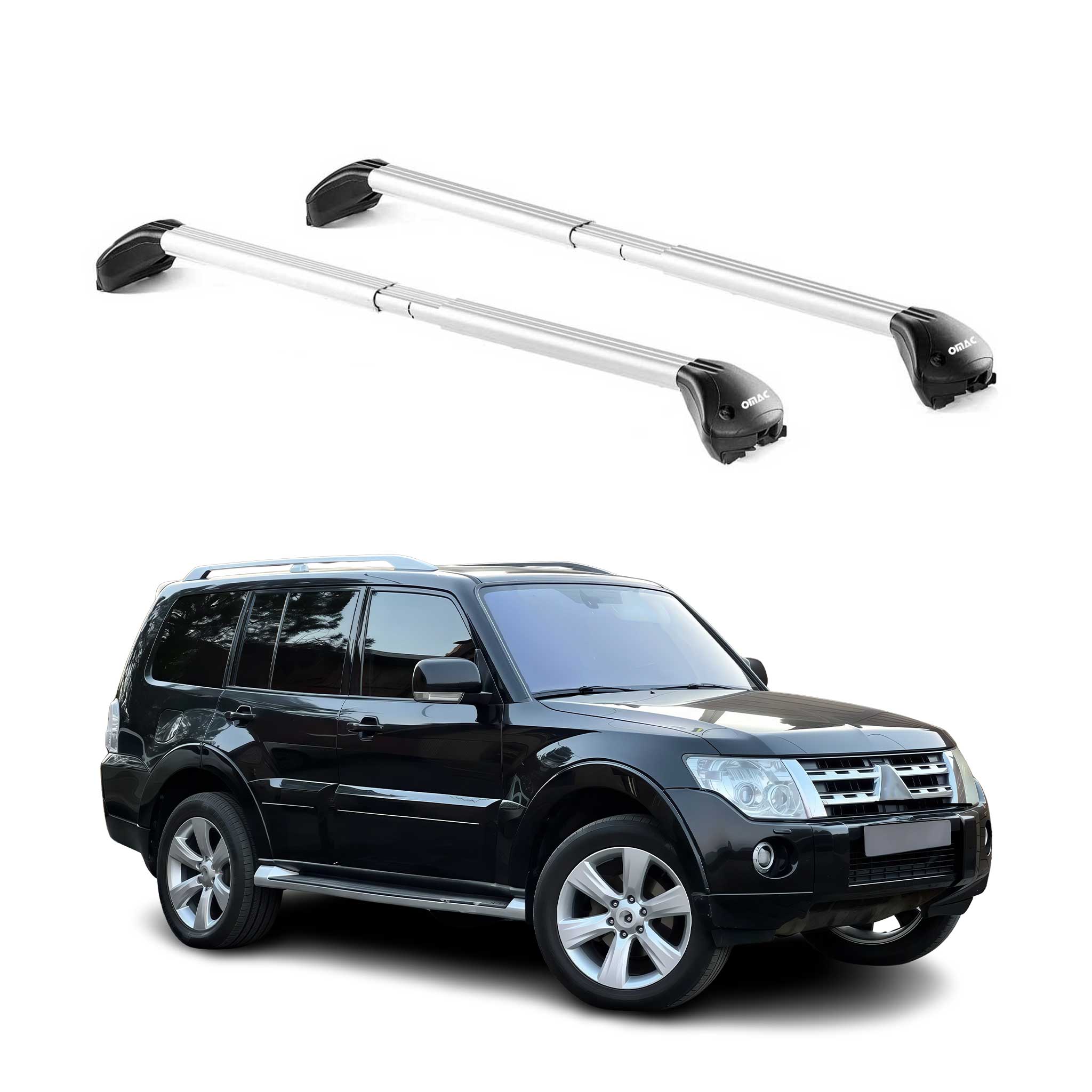 Barres de toit pour Mitsubishi Pajero V60 V80 1999-2021 Gris Argenté 2x ABE