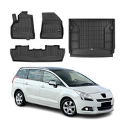 Kit Tapis de Sol et Coffre pour Peugeot 5008 2009-2017 TPE Noir