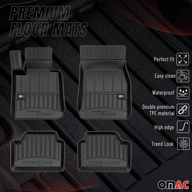 OMAC Tapis de sol caoutchouc pour BMW Série 1 F20 5 portes 11-19 Noir Premium