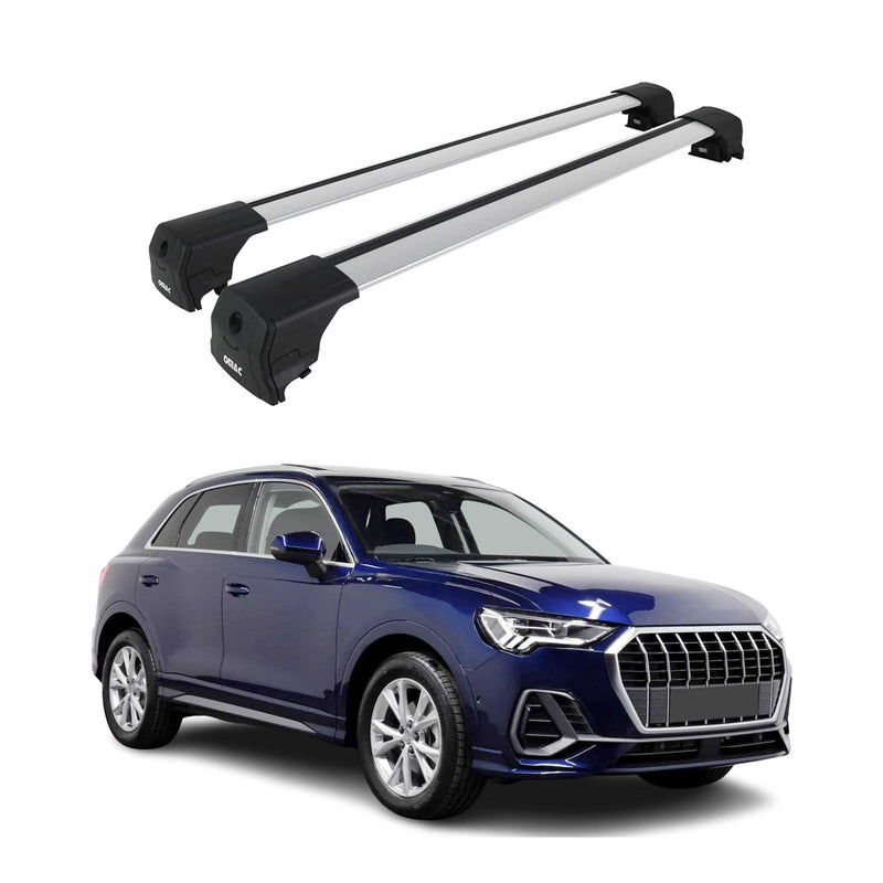 Barres de toit transversales pour Audi Q3 2018-2025 Aluminium Gris ABE