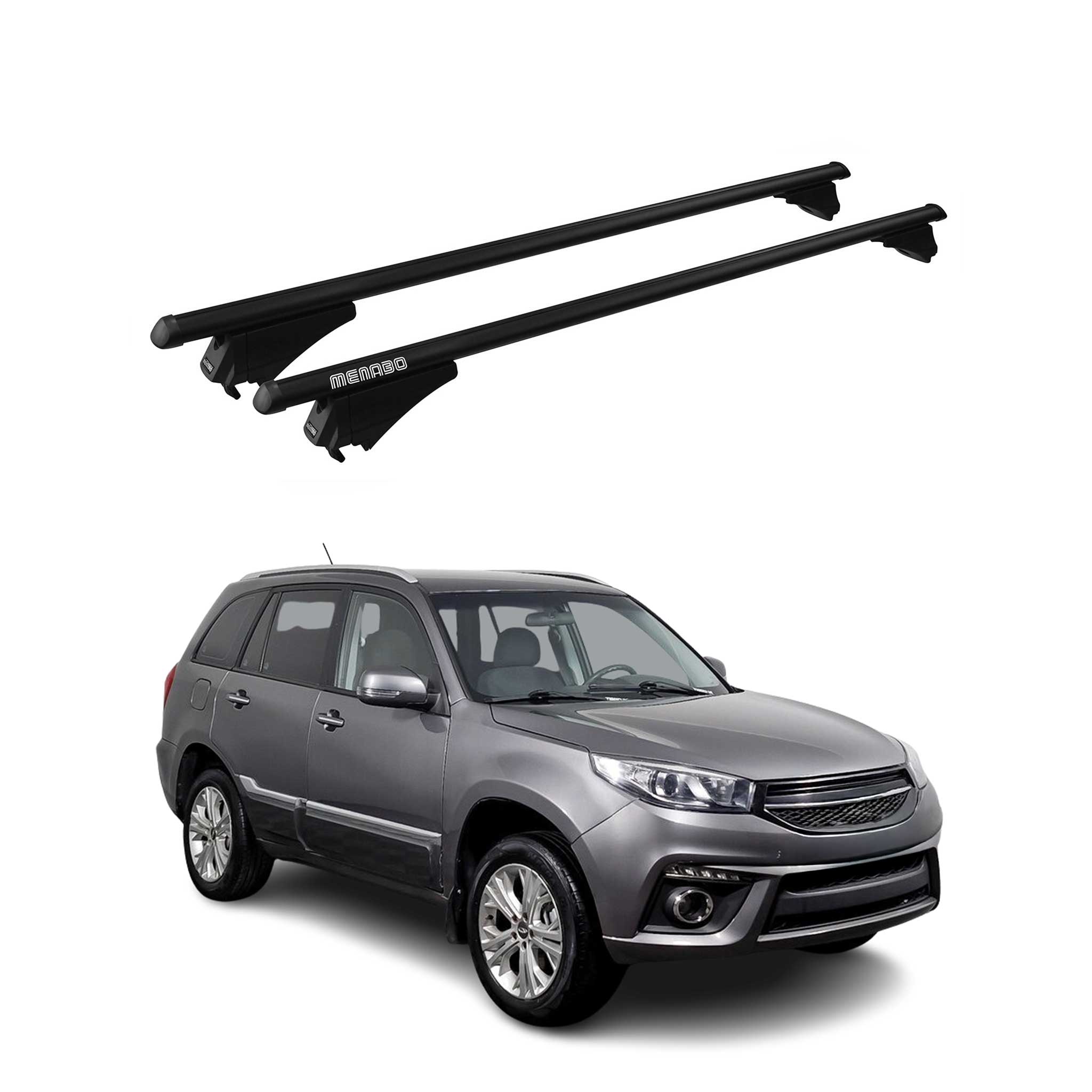 Tiger Barres de toit transversales pour Chery Tiggo 3 J11 2013-2020 Noir