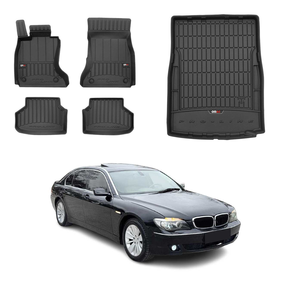 OMAC Kit Tapis de Sol et Coffre pour BMW Serie 7 F01 court 2008-2015