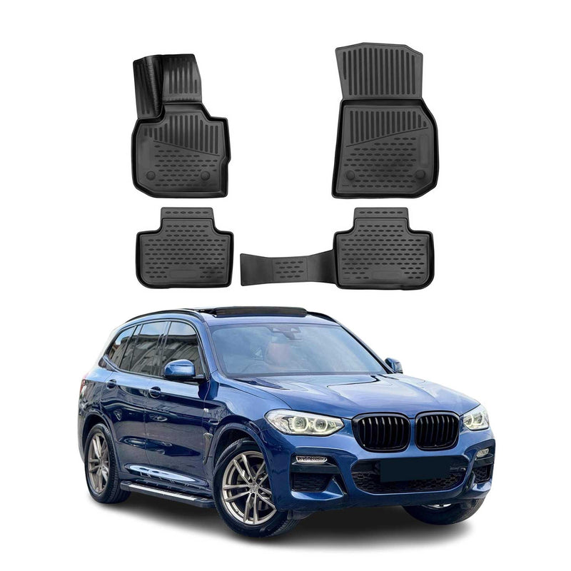 OMAC 3D Tapis de sol pour BMW X3 G01 2017-2024 en caoutchouc TPE Noir 4Pcs