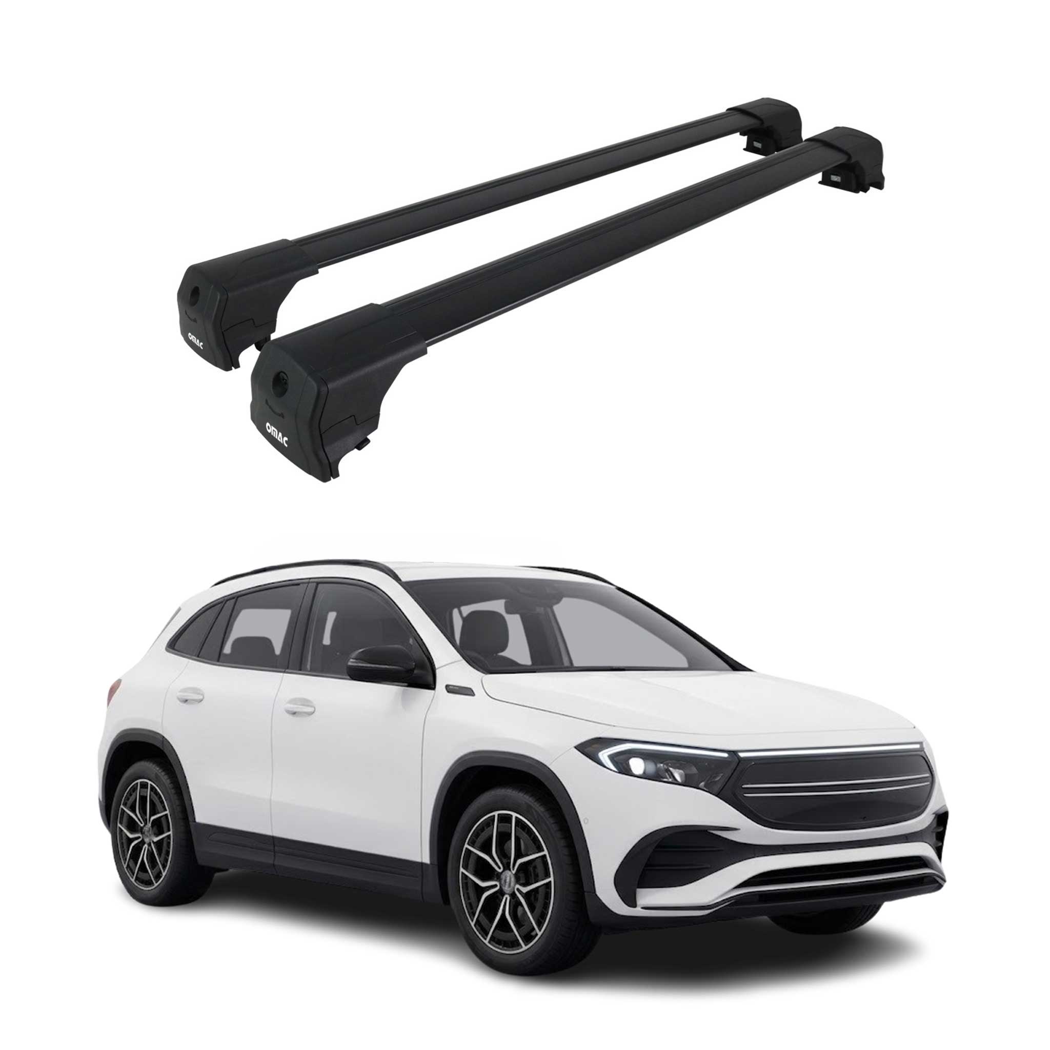 Barres De Toit Transversales pour Mercedes EQA H243 2022-2026 Alu Noir ABE