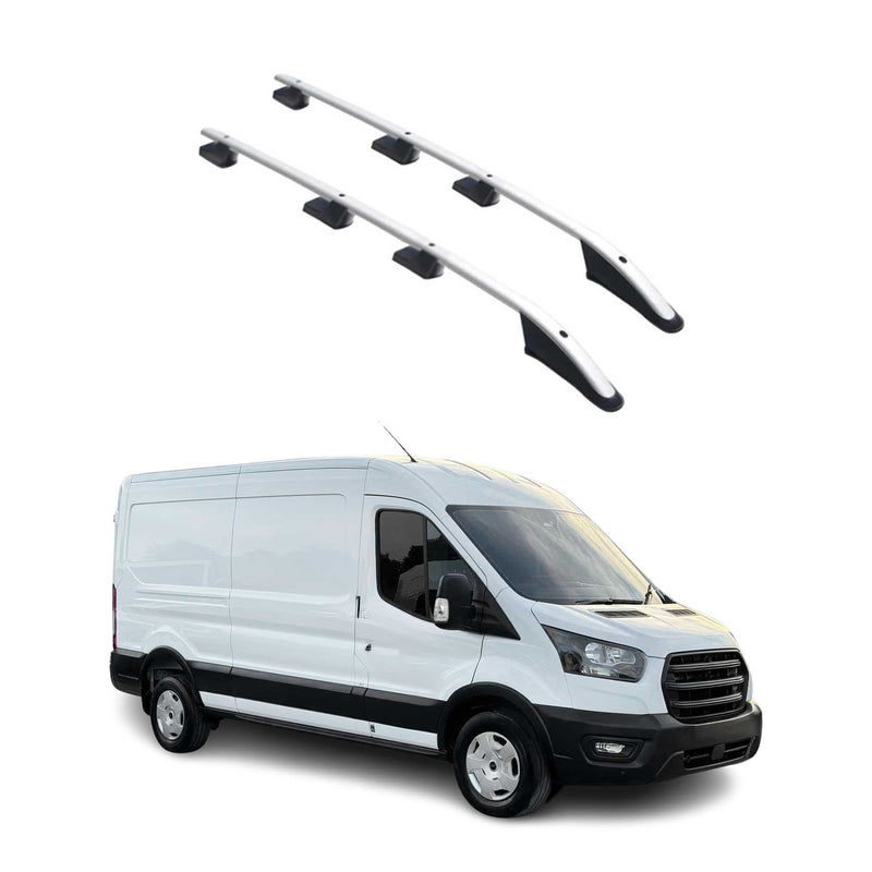 Barres de toit longitudinales pour Ford Transit 2014-2025 Long Aluminium Gris