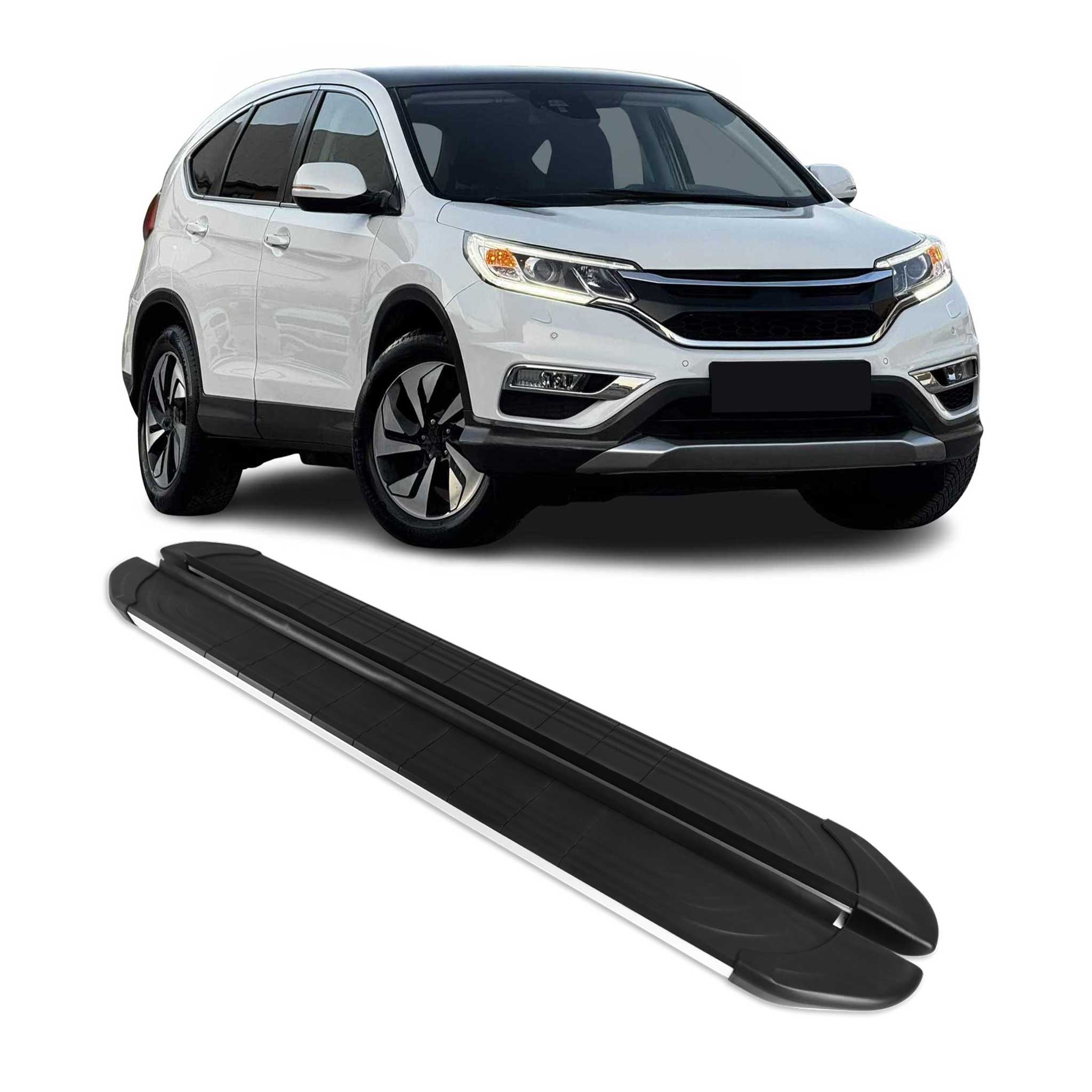 Marchepieds Latéraux pédale pour Honda CR-V 2012-2015 Aluminium Gris Noir 2Pcs