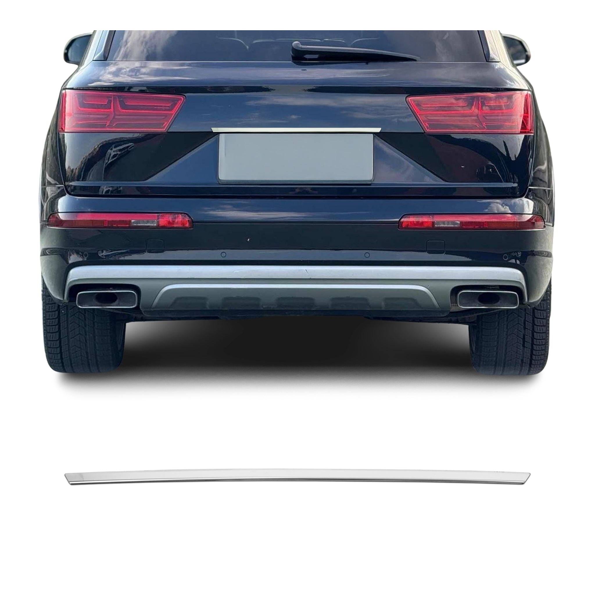 Couvercle de poignée de hayon pour Audi Q7 4M 2015-2019 PRE FL Acier Inox