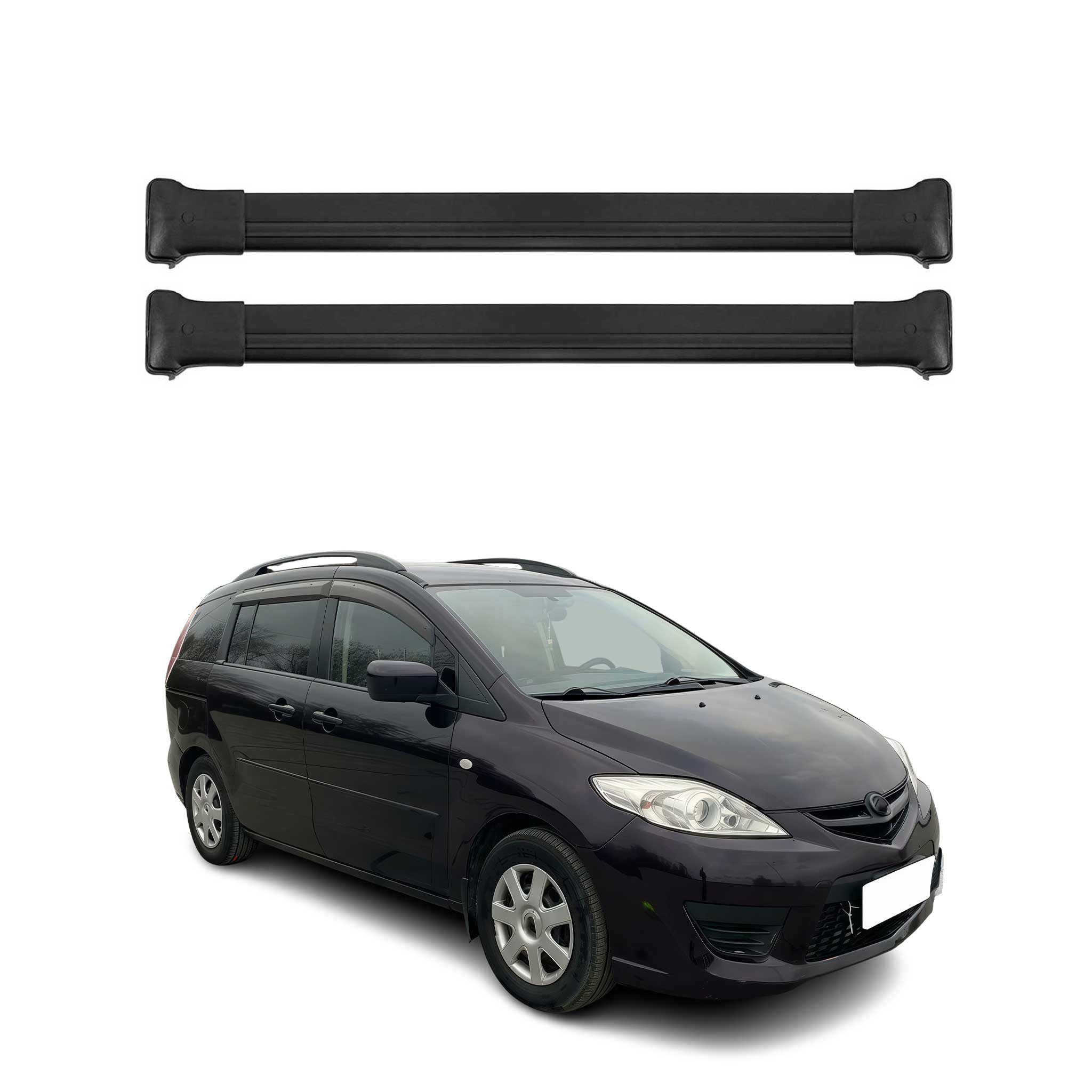 OMAC Barres de toit en aluminium pour Mazda Premacy II 2005-2010 Noir 2Pcs
