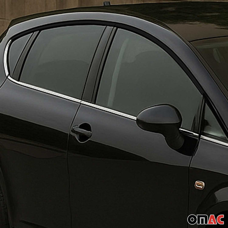 Baguettes pour contour Latérales pour Seat Leon 2005-2012 en acier inox chrome