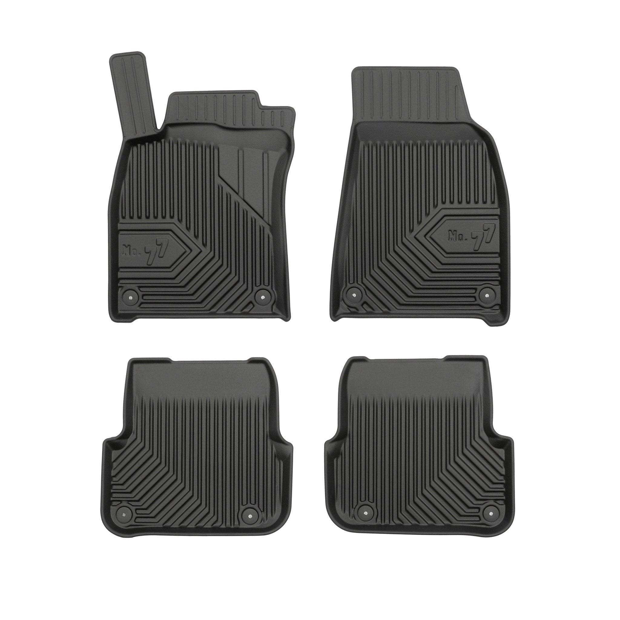 Tapis de Sol de Voiture pour Audi A6 C6 2006-2011 FL TPE Antidérapant Noir 4Pcs