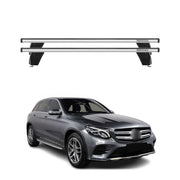 Menabo Barres de toit Transversales pour Mercedes GLC C253 2015-2020 Alu Gris
