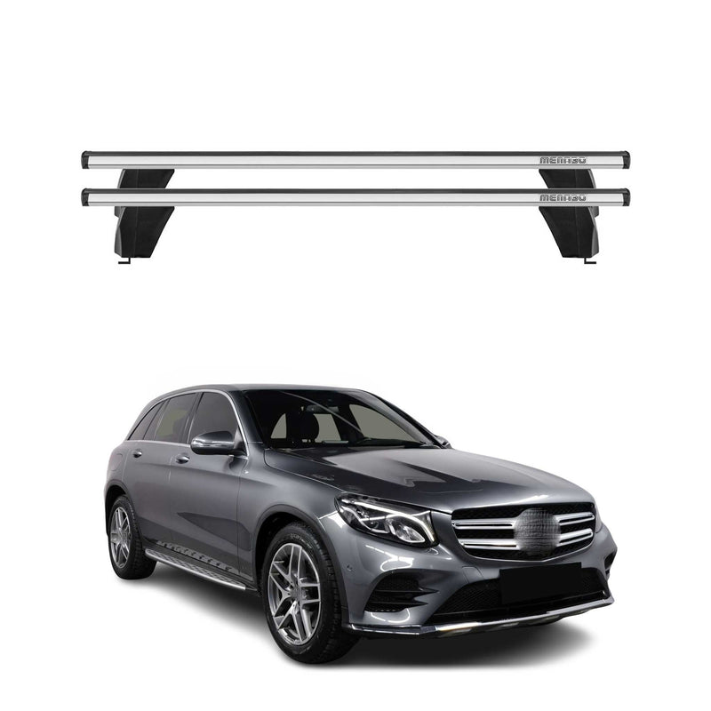 Menabo Barres de toit Transversales pour Mercedes GLC C253 2015-2020 Alu Gris