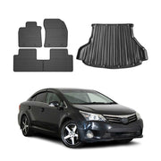 Kit Tapis de sol et coffre pour Toyota Avensis 2008-2018 TPE Noir