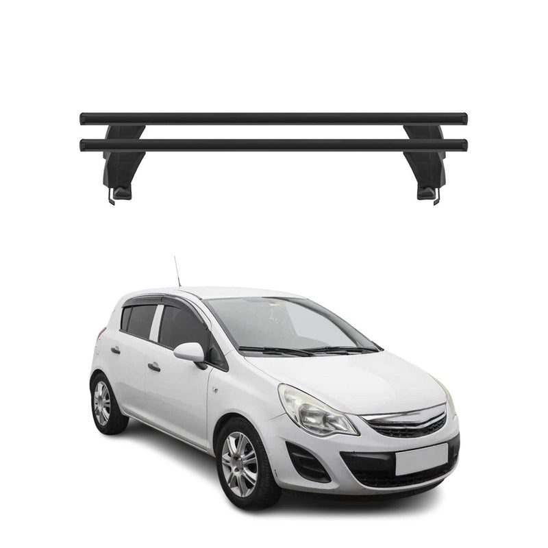 Menabo Barres de toit Transversales pour Opel Corsa 2011-2014 Alu Noir 5 portes