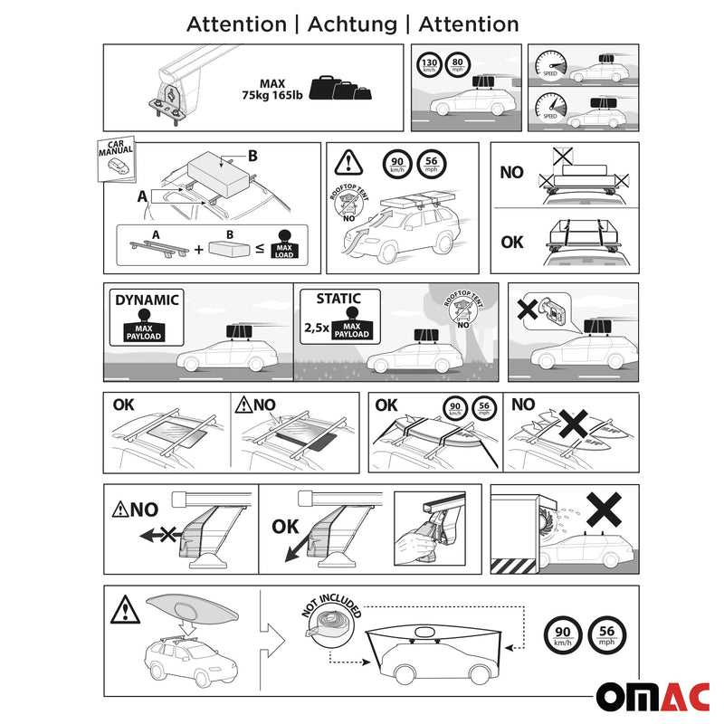 Barres transversales Menabo pour BMW Série 1 F40 2019-2024 Acier Gris