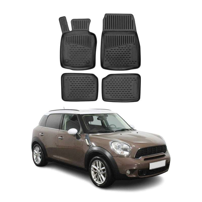 OMAC Tapis de sol pour MINI Countryman R60 2010-2016 en caoutchouc Noir