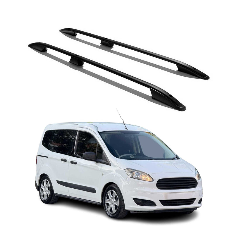 Barres de toit longitudinales pour Ford Courier 2014-2021 Aluminium Noir