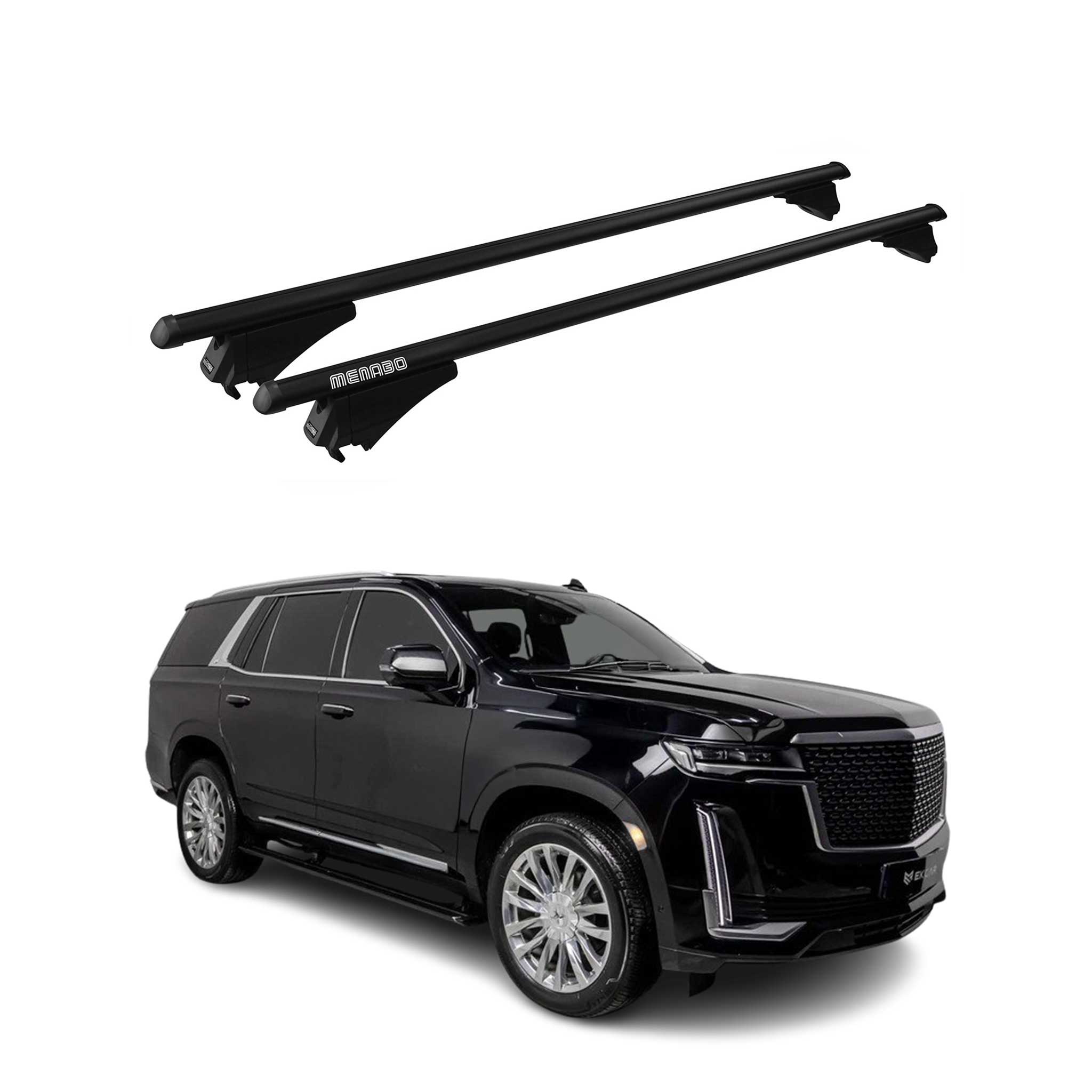 Tiger Barres de toit transversales pour Cadillac Escalade V 2023-25 Alu Noir 2x