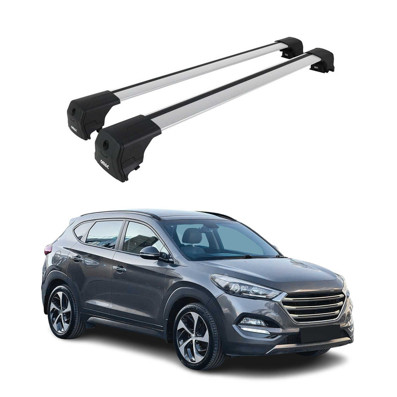 Barres De Toit Transversales pour Hyundai Tucson 3 2015-2020 Alu ABE Gris