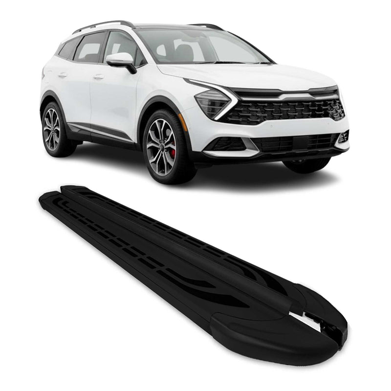 Marchepieds Latéraux pour Kia Sportage 2021-2025 Aluminium Noir 2 Pcs